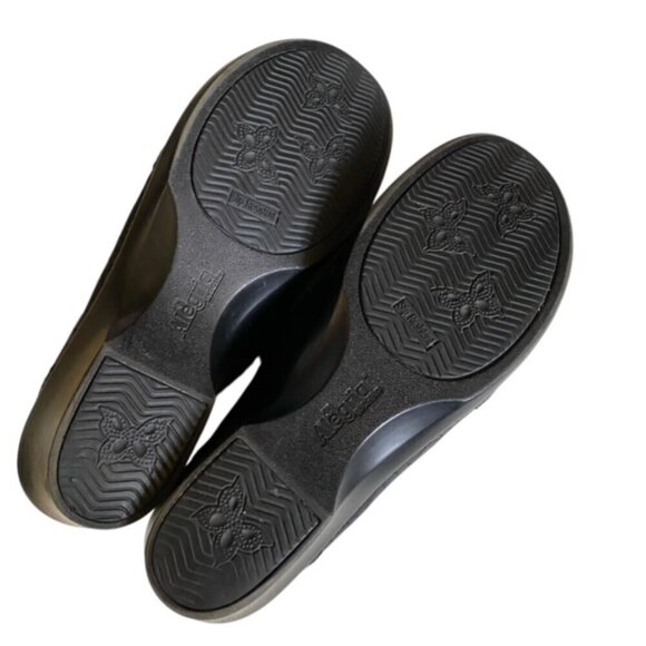 Alegria Eryn Black Leather Floral Notes Slip On Shoe 40 - Picture 6 of 9